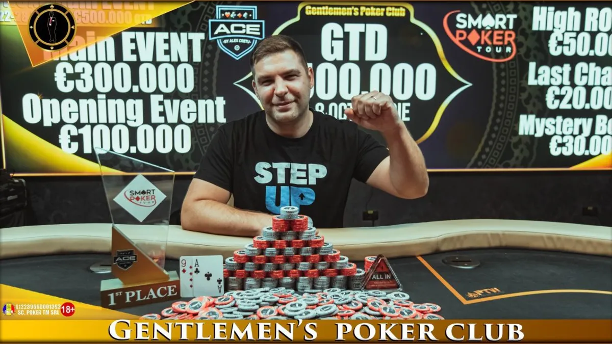 Lucian Tofan from Romania is the big winner of Smart Poker Tour #9